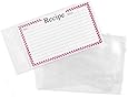 Clear Vinyl 3 x 5 Inch Recipe Card Covers, Set of 48