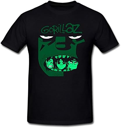 YYOUBUY Men's Funny Gorillaz Russel Talked About Friends T-Shirt Black Short Sleeve