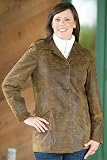 Women's Lindsay Button Front Leather Coat