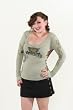 Anama Clothing Tiger Bravery Design Olive Thermal Top Tattoo Tiger Art Small - Large