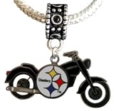 Pittsburgh Steelers Charm Motorcycle Fits Most Large Hole Bead Bracelets