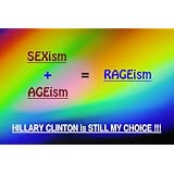 Sexism plus Ageism = RAGEism - 2 (6 Postcards) (For Hillary Clinton Supporters only)