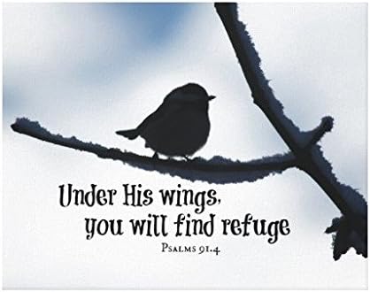 Bingbinge Under His Wings Bible Verse Canvas Print Art Print on Canvas - 12" X 16"