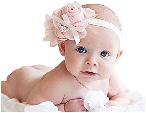 Aaronam 8 Pieces Baby's Headbands Girl's Chiffon Head Band Hair Flower