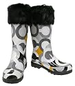 Coach Peony Signature Black Grey Rain Boots