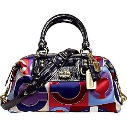 Coach Op Art Resort Sabrina Satchel Bag Tote 13232 Pink Mutli