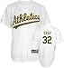 Jack Cust Jersey: Adult 2010 Majestic Home White Replica #32 Oakland Athletics Jersey - Small