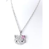 Sparkly Crystal Studded Kitty Necklace