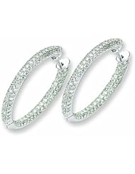 1.4 Carat 14K White Gold Diamond Hinged Hoop Earrings