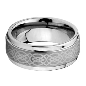 9mm Celtic Design Laser Engraved Tungsten Carbide COMFORT-FIT Wedding Band Ring (Size 5 to 15) - Size 5