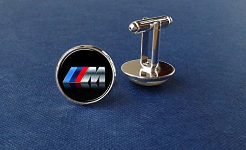 M Power cufflinks, bmw car cufflinks, glass jewelry, picture cufflinks, minimalistic, man gift