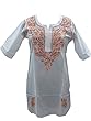 Cotton Kurti Floral Embroidered Boho Tunic Top