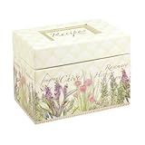 CR Gibson Recipe File Box with 40 Decorated Recipe Cards, Herb Bouquet, 5-Inch Tall by 6-1/2-Inch Wide by 4-1/4-Inch Deep