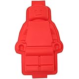 Sago Brothers Large Figure Robot Silicone Mold, Robot Baking Molds for Lego Lovers - Red