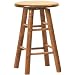 Dooley's 5185 Solid Oak Swivel Stool, Plain Leg, 12-3/4" Length x 12-3/4" Width x 24" Height, Harvest Finish (Pack of 2)