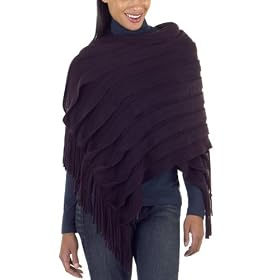 Ruffle-Knit Acrylic Wrap - Purple