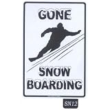 Seaweed Surf Co SN12 12X18 Aluminum Sign Gone Snowboarding (Guy)