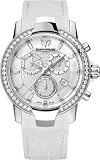 TechnoMarine Women's 609016 UF6 Diamond Bezel Chronograph White Leather Watch