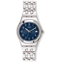 Swatch Women's YLS438G Stainless Steel Analog with Blue Dial Watch
