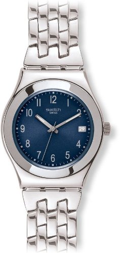 Swatch Women's YLS438G Stainless Steel Analog with Blue Dial Watch