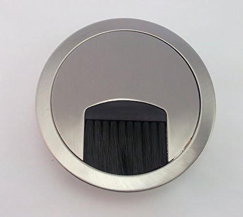 3" Metal Grommet with Brush Panel, Brushed Chrome
