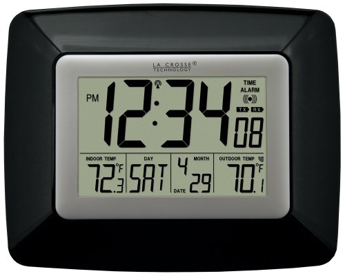 La Crosse Technology WS-8119U-IT-B Atomic Digital Wall clock with temperature