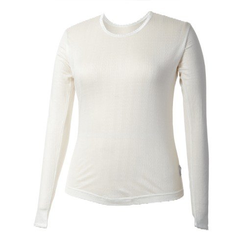 Terramar Ladies Silk Long Underwear Top (Natural L)