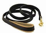 Dean & Tyler Soft Touch Leather Dog Leash - High Quality Leather Form Europe - Black - 6 Ft - 3/4