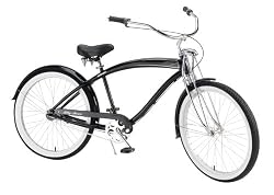 Nirve Fifty-Three Men's 3-Speed Cruiser Bike (Gloss Black)