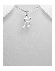 Music Pendant Necklace In 92.5 Sterling Silver