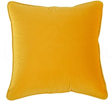 Sanmetex Decro Pillowcase Luxury Soft 100%Polyester Velvet Home Decorative Throw Pillow Covers,Cushion Cover18 x18-inch, Yellow