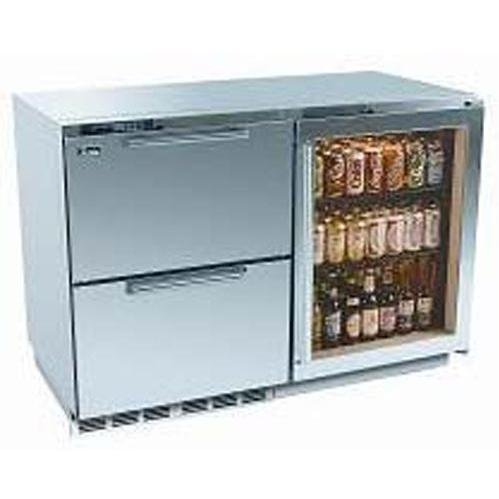 Perlick Hp48fr s 5 3r 12.0 Cu. Ft. Capacity Refrigerator / Freezer Stainless Steel Left Drawers / Glass Right Door / Stainless Steel Cabinet