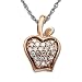 14k Rose Gold Diamond Apple Pendant