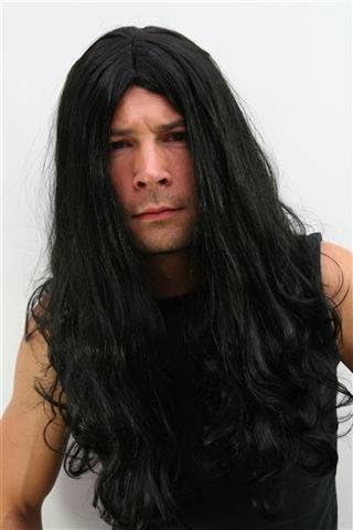 HI GIRL New Fashion Synthesis Boys Men Curly Wavy Cosplay Party Long Hair Full Wig Wigs