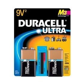 DURACELL 9V/2 ULTRA 9 Volt Alkaline Battery for High-Tech Devices