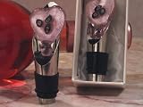Baby Keepsake: Murano Art Deco Collection Solid Heart Wine Pourer (Set of 6)