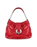 Buti Front Ring Red Italian Calf Leather Shoulder Bag