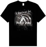  : The Twilight Zone I SURVIVED Adlut Sci Fi Black T-shirt