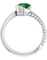 10K White Gold 7.00x5.00mm Oval Cut Chrome Tourmaline and Diamond Ring -- LIFETIME WARRANTY