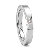 Titanium Ring with Tension Set Diamond
