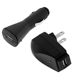 USB Car Charger + USB Home Travel Charger for T-Mobile HTC Dash 3G
