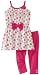 Young Hearts Girls 2-6x Polka Dot Printed Jersey with Legging Set, Fuschia Bouquet, 4T