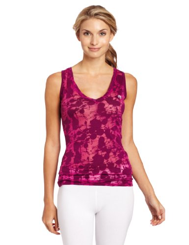 Zumba Fitness LLC Women's Splatter Sleeveless Burnout Top, Plum, Medium