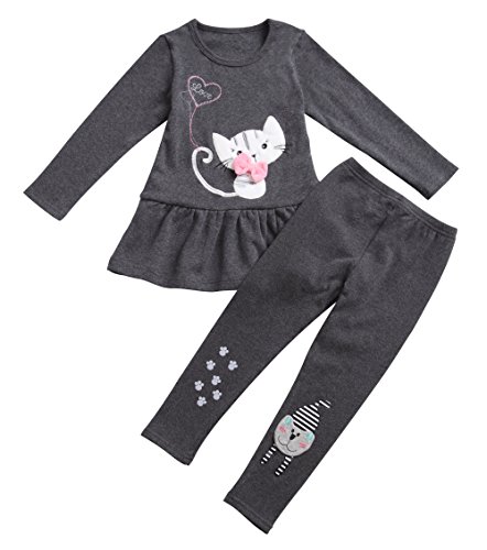 Aikobaby Baby Girls Cute Polka Dot Long Sleeve Outfits 2 Pieces Tops & Legging Pants Sets Fall Clothes