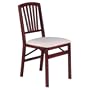 Stakmore Slat Back Wood Folding Chairs with Upholstered Seat - Set of 2 Color - Cherry