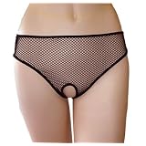 Fishnet Crotchless Panty with Open Butt in Black, White, Pink , Red or Blue