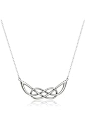 Rhodium Plated Sterling Silver Oxidized Celtic Necklace, 18"