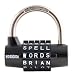 Wordlock PL-004-BK 5-Dial Padlock, Black