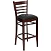 HERCULES Ladder Back Mahogany Wood Bar Stool with Black Vinyl Seat - XU-DGW0005BARLAD-MAH-BLKV-GG
