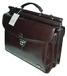Bugatti Burgundy Genuine Leather Briefcase Laptop Double Flap